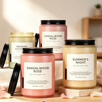 Bougie parfumée en verre givré personnalisée de luxe 550g, bougie en cire de soja naturelle en gros pour la décoration de la maison et les cadeaux
