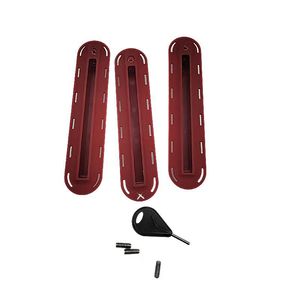 Kit d'insertion de quilles pour planche de surf FUTURE, 3 pièces, rouge, en PVC, avec vis et clé - Product Image 1