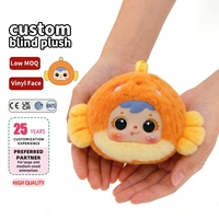 Mini Llavero Colgante de Peluche, Juguetes de Peluche de Fábrica ODM, Muñeco de Peluche de Vinilo con Ojos Abatibles, Animal de Peluche, Diseño Personalizado, Caja Sorpresa