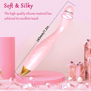 Vibratore clitorideo massaggiatore Dildo punto G per donna, stimolatore clitoride vibrante ricaricabile con funzione di riscaldamento 10 potente - Product Image 3