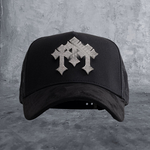 Cappelli OEM a 5 Pannelli con Visiera Curva CHROME LAST EDITION, Cappellini da Baseball di Lusso in Camoscio per Uomo, Berretti Vintage con Logo in Metallo - Product Image 1