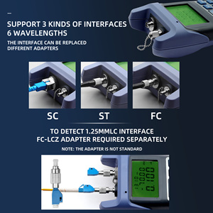 Ánh Sáng Điện Màu Đỏ Ánh Sáng Nguồn Một Máy 10Mw Quang Điện <span class=keywords><strong>Meter</strong></span> -70 Để + 10dBm 10Km Sợi Cáp Tester Với SC Và <span class=keywords><strong>FC</strong></span> Kết Nối - Product Image 3