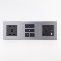 Système de contrôle d'accès à 6 interrupteurs pour la gestion des chambres d'hôtel, éclairage, serrure de porte, design moderne gris, garantie 3 ans, solution pour chambre d'hôtel