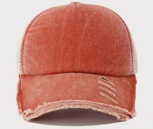 Wholesale Custom Distressed Baseball Cap Vintage Washed Cotton Trucker <b>Hat</b> <b>for</b> Men Women 3D Embroidery Summer Outdoor Applicable - Product Image 3