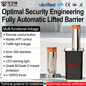 Borne de sécurité automatique escamotable intelligente en acier inoxydable avec bande réfléchissante pour entrée d'hôpital public - Product Image 1