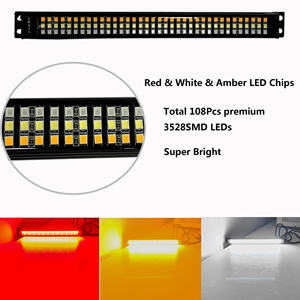 8in Blanc Ambre Rouge <span class=keywords><strong>LED</strong></span> Feux Arrière pour Motos Étanche Triple Rangée Bandes Lumineuses avec 108 <span class=keywords><strong>LED</strong></span> - Product Image 3