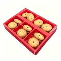 Plateau d'insertion en PET rouge pour boîte cadeau de biscuits, avec sections individuelles, pour un emballage facile et un attrait esthétique en magasin (vente en gros)