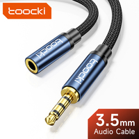 Toocki Kabel Audio Praktis 3.5mm Male to Male Hi-Fi Kualitas Suara Asli Tahan Lama dengan Konektor Berlapis Emas untuk Penggunaan di Rumah.