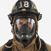 Masque complet en silicone pur SCBA sphérique ignifuge haute définition avec système HUD pour le sauvetage des pompiers de pompier