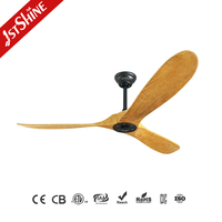 Ventilador de Techo Inteligente 1stshine de 60 Pulgadas con Control por Voz a través de Aplicación Wifi, Aspas de Madera Sólida, Motor DC Inteligente con Control Remoto