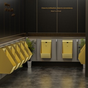 <span class=keywords><strong>Urinoir</strong></span> mural automatique de luxe en acier inoxydable 304 doré avec capteur et conception anti-éclaboussures pour toilettes commerciales et hôtelières - Product Image 4