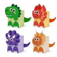 Boîtes en papier pliables recyclées pour cadeaux et friandises sur le thème des dinosaures, pour fêtes, baby shower, anniversaires, fournitures pour fêtes