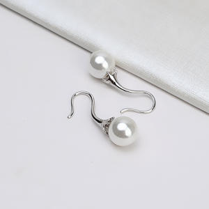 Boucles d'oreilles simples en argent S925 pour femme, accessoires DIY tendance avec perles, modèle semi-fini 1228, marque Wenchi, modèle 16126 - Product Image 3