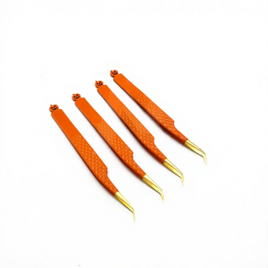 Pince à épiler en acier inoxydable Diamond Grip avec pointes plaquées or plasma, précision, durabilité, conception antistatique, Halloween Bottom - Product Image 2