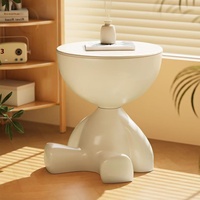 Table basse moderne et créative en plastique durable à plateau plat pour chambre à coucher, salon, petite table de chevet/secondaire pour petits appartements
