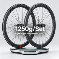 Jeu de roues en carbone Racing 2 1250g T1100 50mm Sapim CX-Ray 6-Jaw 120T HG/XDR 8-13s pour vélo de route à disque