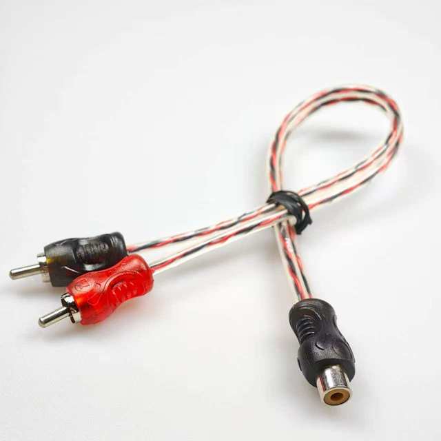 RCA Y Splitter Adapter Cable 1 to 2 Twisted Pair Male to Male Car Audio Splitter Cable 2RCA Male to 1RCA Female Cable