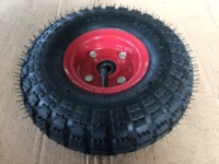 Roues pneumatiques en caoutchouc de 10 pouces 4.10/3.50-4 avec jante en acier pour chariot à main, chariot à roulettes, brouette