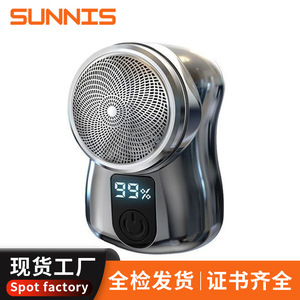 เครื่องโกนหนวดไฟฟ้าซันนิสแบบชาร์จได้ IPX7 กันน้ำ ตัวเครื่องโลหะ ใบมีดสามใบ สำหรับโกนหนวดผู้ชาย - Product Image 1