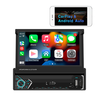 Unidad Principal Universal con Pantalla Táctil de 7 Pulgadas, Carga Rápida USB, Carplay y Android Auto Inalámbricos, Reproductor de DVD para Auto 1 DIN