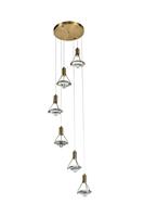 Nouvelle Suspension Ronde Moderne en Cuivre pour Salon et Balcon, Luminaire Plafonnier en Laiton, Lustre de Luxe en Verre et Bronze Doré