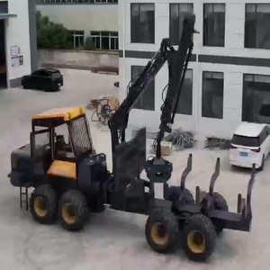 Remorque forestière stable de 18 tonnes avec grue pour le transport de bois de coupe - Product Image 1