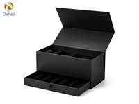 Boîte cadeau rigide noire personnalisée avec fermeture magnétique pour coffrets cadeaux haut de gamme, bijoux, cosmétiques, parfums