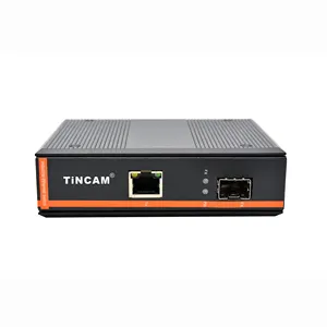 TiNCAM 1000M 1*SFP Module+1*RJ45ch Industrial Network Switch Unmanaged Din Rail Structure Industrial Media Converter Poe Switch