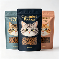 Sachet Doypack Transparent Personnalisé en PET Refermable pour Aliments pour Chats, Friandises pour Animaux, Emballage de Croquettes Sèches avec Votre Propre Design