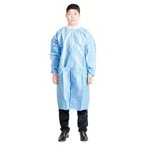 ישירות במפעל חד פעמי רפואי בידוד שמלת רמת 2 צהוב PPE חלוק בידוד