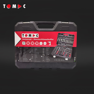 TOMAC <span class=keywords><strong>CRV</strong></span> <span class=keywords><strong>202</strong></span> piezas 1/4 ", 3/8" y 1/2 "Drives Socket Juego de herramientas con mango de trinquete 45T para mecánica integral - Product Image 6