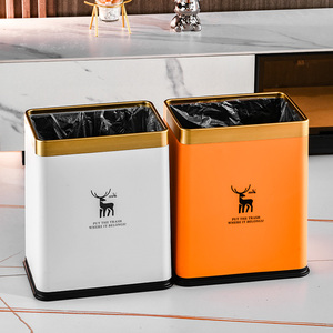 Cubo de Basura Doméstico Cuadrado de Gran Capacidad con Diseño de Animales para Uso en Interiores: Sala de Estar, Cocina, Dormitorio, Baño - Product Image 1