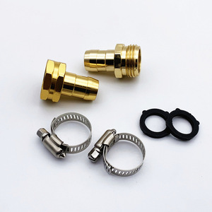 Brass Hose Repair <b>Connectors</b> 5/8 Inch Barb <b>Quick</b> Connect With Clamp For Garden Water Hose Fixing - Product Image 3