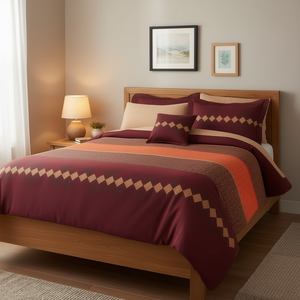 Juego de Funda de Edredón Joy King de 12 Piezas con Patrón Geométrico, Estilo Clásico para el Hogar - Product Image 2