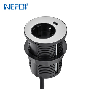 Prise de bureau compacte et peu encombrante de type E.U Pop-up Outlet avec connexion GST18, avec charge Type C 65W - Product Image 3