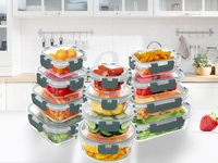 Boîtes de conservation alimentaire en verre borosilicate de haute qualité, sans BPA, avec couvercles hermétiques, lot de 12 pièces, boîte à lunch en verre et couvercles de différentes couleurs.