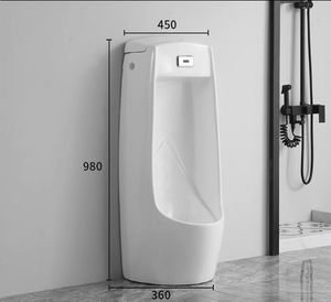 Urinario Moderno de Pared con Lavabo de Cerámica Resistente al Agua y Soporte de Pie para Muebles de Baño - Product Image 2