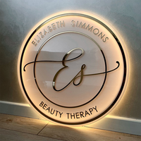 Enseigne néon ronde personnalisée en acrylique rétroéclairée pour entreprises et salons, étanche IPX6, utilisation automobile, signalétique pour bars/salons
