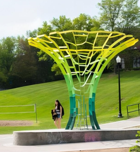 Escultura de jardim ao ar livre, escultura moderna em árvore, perfil de metal grande profissional em aço inoxidável personalizável - Product Image 1