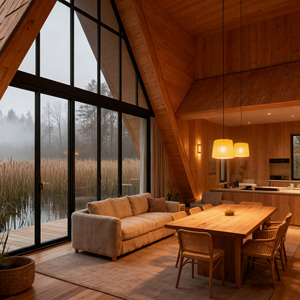 Triángulo Loft Casa de madera Respetuoso con el medio ambiente Prefab Log Cabin Hotel Resort Luxury Lodge Villa para vacaciones Glamping Chalet - Product Image 5