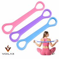 Bandes de Résistance Élastiques Voilax 3 Pièces en PP avec Poignées pour Exercices Fitness en Forme de 8, pour Femmes et Hommes, Étirements des Bras et Yoga