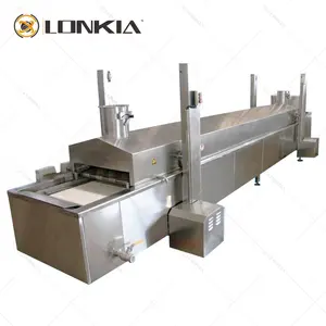 Lonkia Industrial Shrimp Spring Rolls Electric Gas Deep Fried Automatic Continuous Chicken Onion Donut Frying Machine
