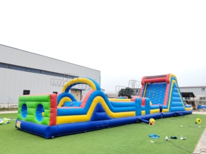Pista de Obstáculos Inflable de PVC de 0.55mm de Alta Resistencia con Tobogán, Muro de Escalada y Carrera de Desafío Extremo para Alquiler en Fiestas al Aire Libre - Product Image 5