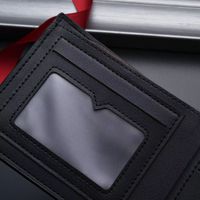 Dompet Pendek Pria Bisnis Sederhana Fashion PU Lembut Ultra Tipis untuk Remaja