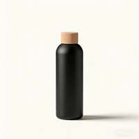 17Oz Tutup Bambu Botol Air Kosong Logo Stainless Steel Dinding Ganda Botol Olahraga Terisolasi Bebas BPA