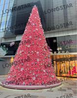 Made in China/50FT Outdoor Riesen Weihnachten Pink Tree Kunden spezifischer UV-beständiger Weihnachts baum mit Ornamenten Festival Dekor