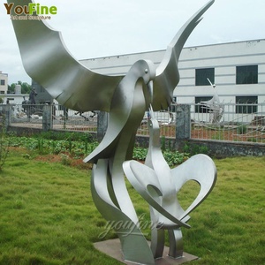 Escultura <span class=keywords><strong>de</strong></span> Águila <span class=keywords><strong>de</strong></span> <span class=keywords><strong>Acero</strong></span> Inoxidable para Jardín, Espejo Exterior Grande - Product Image 4