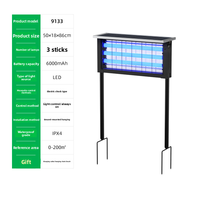 Lampe Solaire Anti-Moustiques LED avec 3 Tubes UV, Étanche, 300m, Portable, Piège à Insectes d'Extérieur, Batterie Intégrée, Écologique, Non Toxique