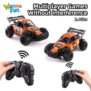 Nouvelle voiture de course télécommandée RC tout-terrain en plastique à 4 canaux haute vitesse 2,4 <span class=keywords><strong>G</strong></span> avec une portée de 60 m pour enfants - Product Image 2