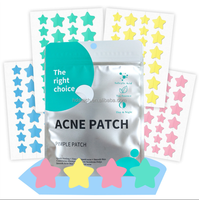 Patchs Anti-Acné en Forme de Cœur Colorés, Type Étoile, Format Voyage, à Base d'Aloe Vera
